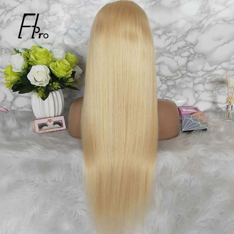 High Density 613# Blonde Full Lace Wig Straight Baby Hair